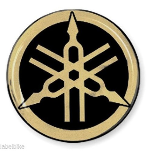 1 3D DIAPASON RESIN STICKER for YAMAHA SCOOTER and MOTORCYCLE - 50 mm Black - GOLD