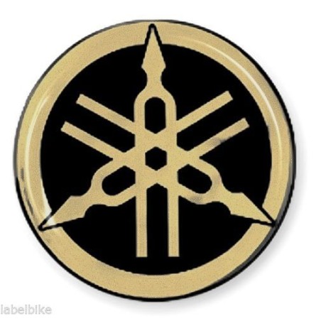 1 3D DIAPASON RESIN STICKER for YAMAHA SCOOTER and MOTORCYCLE - 50 mm Black - GOLD