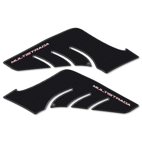 2 ADESIVI 3D PROTEZIONI LATERALI SERBATOIO CARBONIO MOTO DUCATI MULTISTRADA 1200