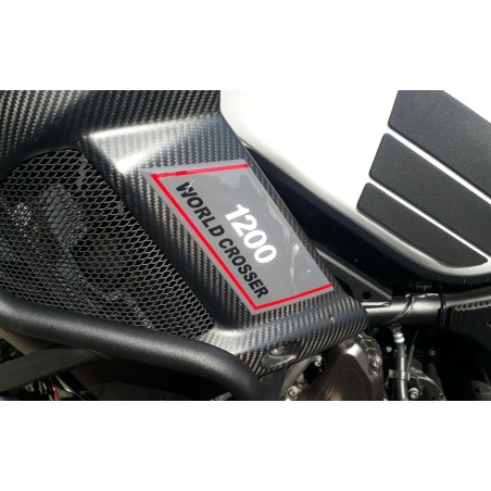 2 adesivi DEFLETTORI LATERALI in gel 3D per MOTO compatibili Yamaha SUPER TENERE