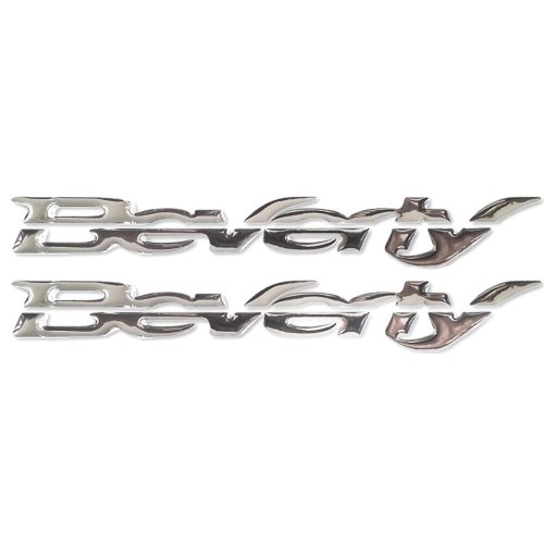2 ADESIVI in RESINA 3D BEVERLY SCRITTA per SCOOTER PIAGGIO 125 300 350 dal 2010