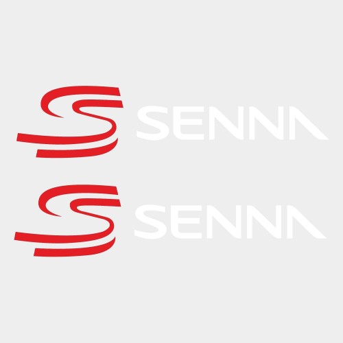 2 Adesivi prespaziati scritte Senna compatibili con Ducati Senna - 25x6cm