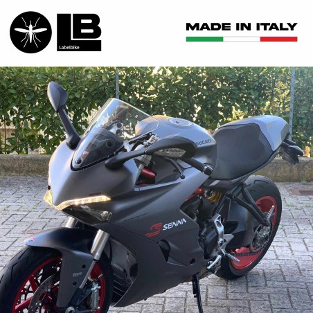 2 Adesivi prespaziati scritte Senna compatibili con Ducati Senna - 25x6cm