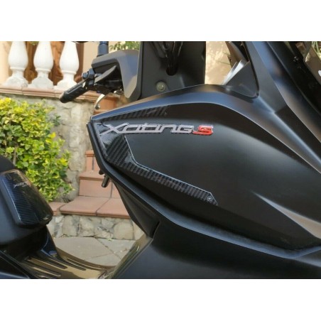 2 PROTECTORES DE ESQUINAS PEGATINAS de resina 3D compatibles para kymco XCITING S 400 2018-2023