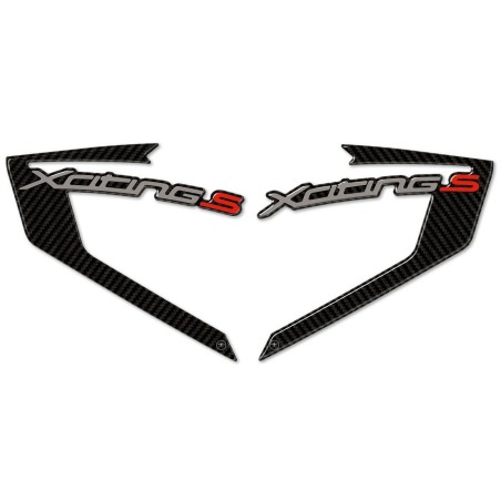 2 3D resin STICKERS CORNER PROTECTORS compatible for kymco XCITING S 400 2018-2023