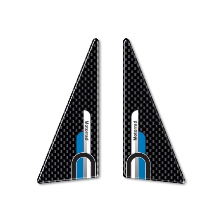 2 ADESIVI in RESINA 3D PROTEZIONE LATERALE SERBATOIO CARBONIO per MOTO BMW New!