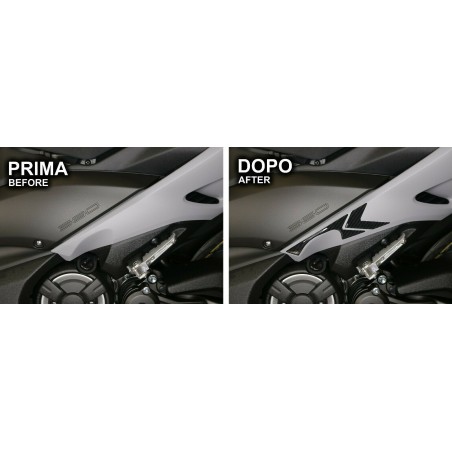 2 PEGATINAS de protección PIES DEL PASAJERO en GEL 3D compatibles con YAMAHA TMAX 560 2020
