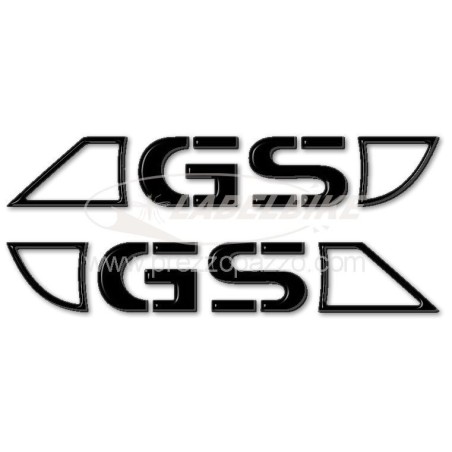2 PEGATINAS ESCRITAS de resina 3D negras compatibles para TANQUE MOTO BMW GS