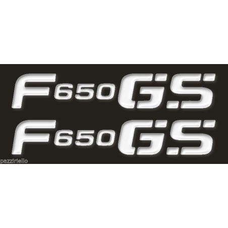 2 ADESIVI-STICKERS in RESINA SCRITTA F650 GS compatibile per MOTO BMW F 650 GS