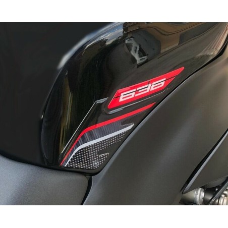 2 protectores de gel 3D laterales para depósito de moto compatibles con Kawasaki ZX-6R ninja 636