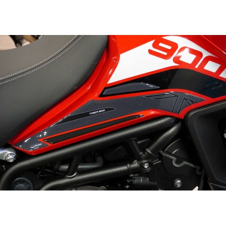 2 protezioni laterali serbatoio moto in gel 3D compatibili Triumph Tiger 900 GT