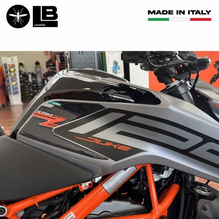 Adesivi 3D laterali per serbatoio moto compatibili con Ktm Duke 125 2021 - 2022