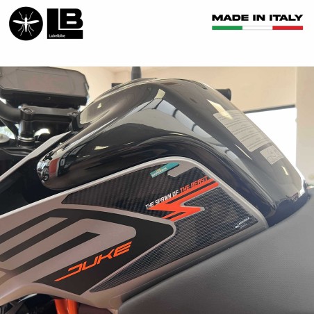 Adesivi 3D laterali per serbatoio moto compatibili con Ktm Duke 125 2021 - 2022
