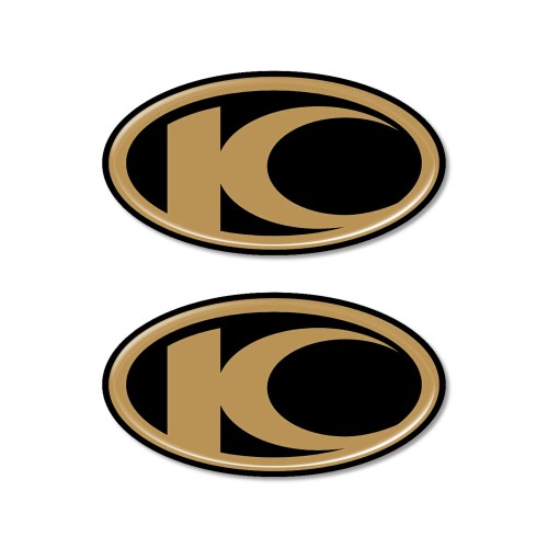 2 3D gel RESIN LOGO ADHESIVES kompatibel für Kymco Motorroller Schwarz-GOLD 2