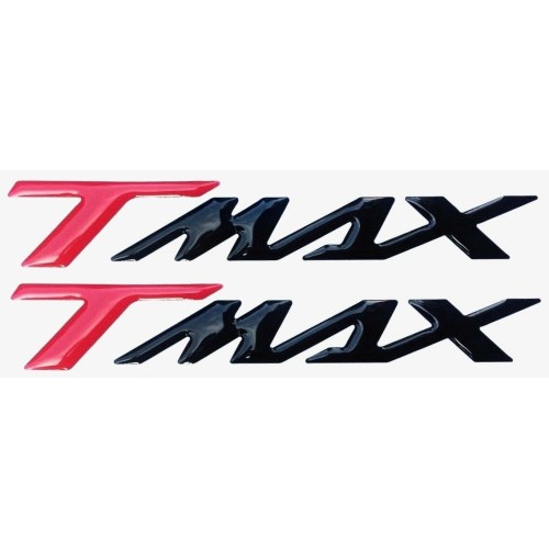 2 ADHESIVOS-PEGATINAS DE RESINA 3D ESCRITOS TMAX 500-530-560 para MOTO YAMAHA SCOOTER