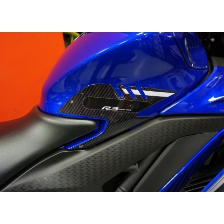 2 Protectores Laterales de gel 3D para Depósito de Moto compatible con Yamaha R3 2019-2023