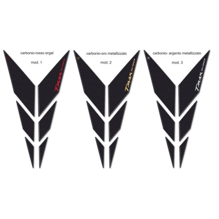 ADESIVI 3D carbonio-ergal COMPATIBILI per YAMAHA TMAX 530 Y FRONTALE 2012-2016