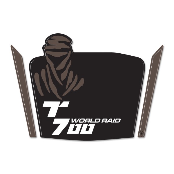 Adesivi 3D Cupolino moto compatibili con Yamaha Tenere 700 World Raid - Nero