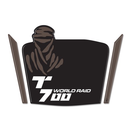 Adesivi 3D Cupolino moto compatibili con Yamaha Tenere 700 World Raid - Nero