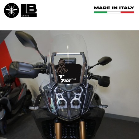 Adesivi 3D Cupolino moto compatibili con Yamaha Tenere 700 World Raid - Nero