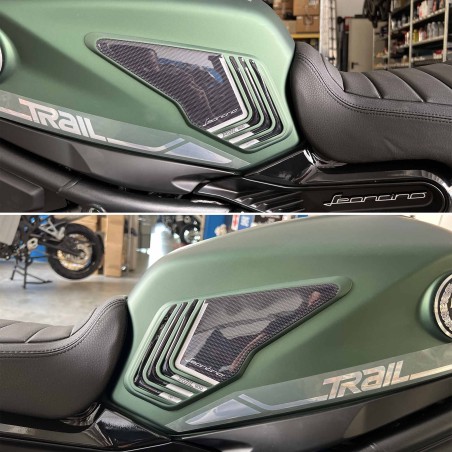 Adesivi 3D laterali serbatoio moto compatibili con Benelli Leoncino 800 Trail