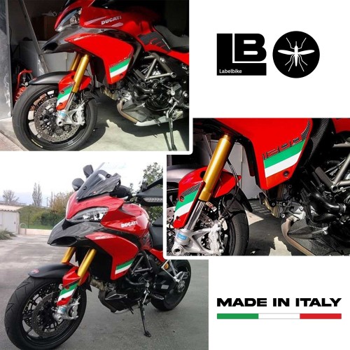 3D TRICOLOUR ITALIEN SEITE AUFKLEBER FÜR DUCATI MULTISTRADA 1200 2010-2014 MOTORRÄDER 2