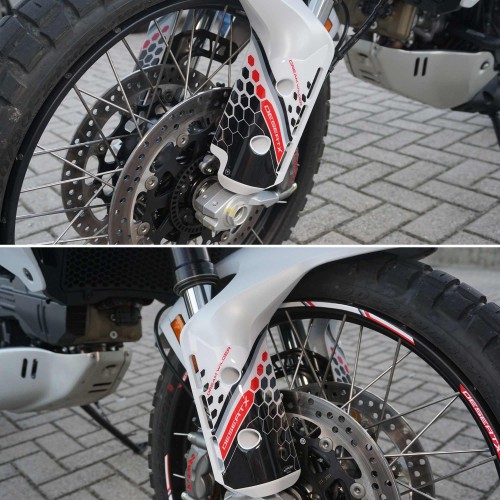 Adesivi 3D Protezione parasteli parafango moto compatibili con Ducati DesertX