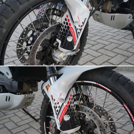 Adesivi 3D Protezione parasteli parafango moto compatibili con Ducati DesertX
