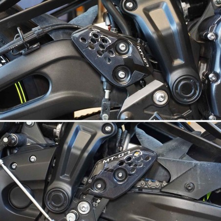 Adesivi 3D Protezioni Battitacco compatibili con Moto Yamaha Mt-07 2014-2023