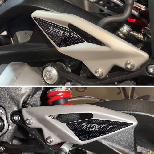 Adesivi 3D Protezioni Battitacco compatibili con Triumph Street Triple 2017-24