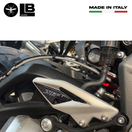 Adesivi 3D Protezioni Battitacco compatibili con Triumph Street Triple 2017-24