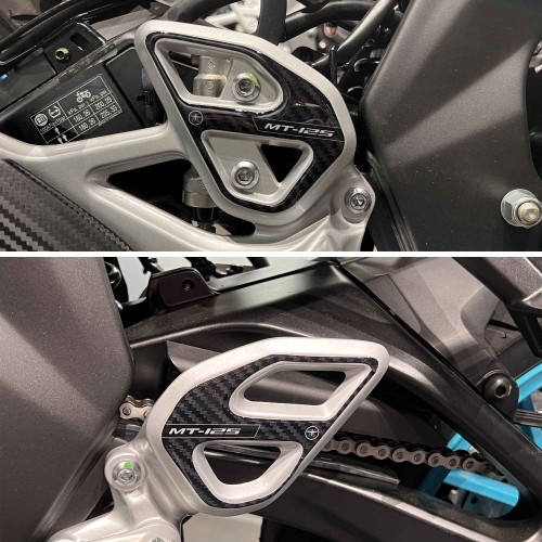 Adesivi 3D Protezioni Battitacco moto compatibili con Yamaha Mt-125 2020-2023