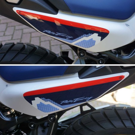 Adesivi 3D protezioni fianchetti coda moto compatibili con Honda Transalp 2023