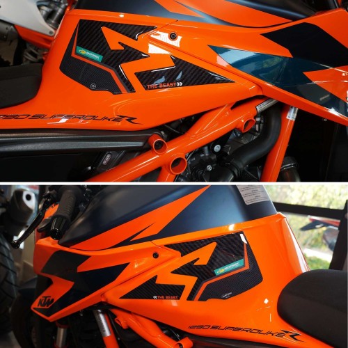 Adesivi 3D Protezioni laterali moto compatibili con KTM 1290 Super Duke R 2021