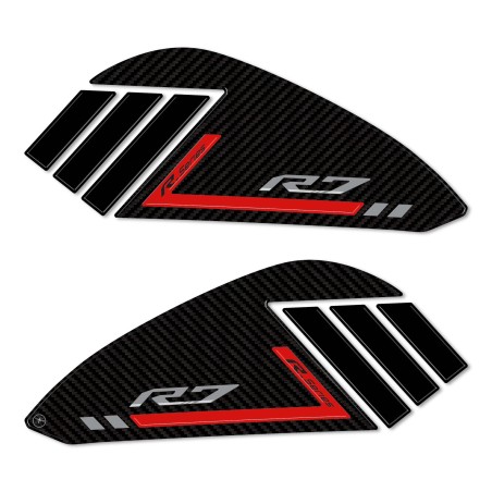 Adesivi 3D protezioni laterali serbatoio compatibili con Yamaha R7 2021-2024