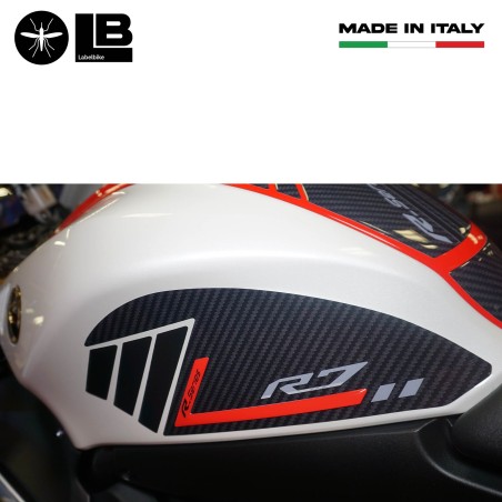 Adesivi 3D protezioni laterali serbatoio compatibili con Yamaha R7 2021-2024