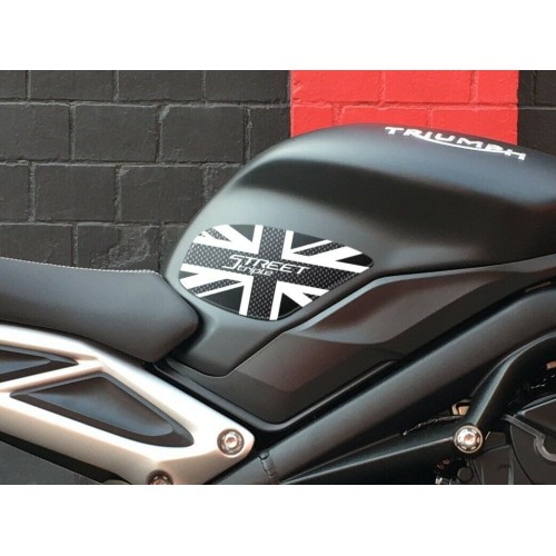 2 PROTEZIONI SERBATOIO 3D per MOTO compatibili triumph STREET TRIPLE 2013-2021