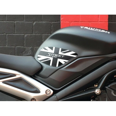 2 PROTEZIONI SERBATOIO 3D per MOTO compatibili triumph STREET TRIPLE 2013-2021