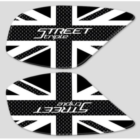 2 PROTEZIONI SERBATOIO 3D per MOTO compatibili triumph STREET TRIPLE 2013-2021