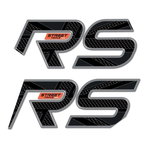 Adesivi 3D Laterali serbatoio compatibili con Triumph Street Triple 765 RS 2023 2