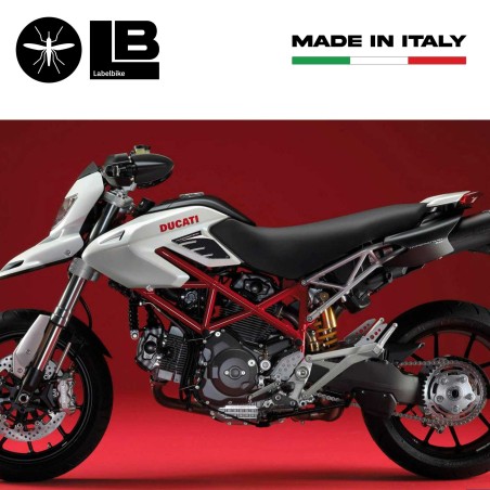 ADESIVI 3D PROTEZIONI LATERALI compatibili per MOTO DUCATI HYPERMOTARD 2007-2012