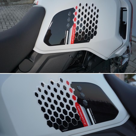 Adesivi 3D Protezioni laterali serbatoio moto compatibili con Ducati DesertX