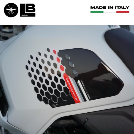 Adesivi 3D Protezioni laterali serbatoio moto compatibili con Ducati DesertX