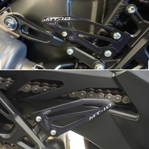 Adesivi 3D Protezioni pedane moto Battitacco compatibili con Yamaha MT-10 SP