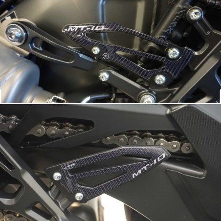 Adesivi 3D Protezioni pedane moto Battitacco compatibili con Yamaha MT-10 SP
