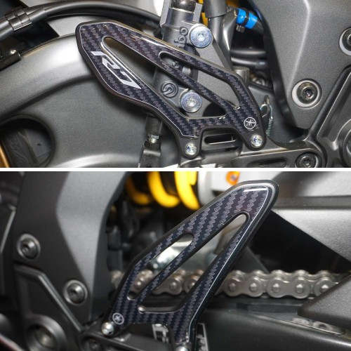 Adesivi 3D Protezioni pedane moto Battitacco compatibili con Yamaha R7 2021-2022