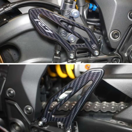 Adesivi 3D Protezioni pedane moto Battitacco compatibili con Yamaha R7 2021-2022