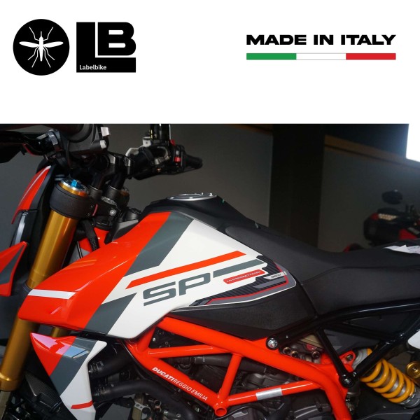 Adesivi 3D Protezioni serbatoio compatibili con Ducati Hypermotard 950SP 2021-24
