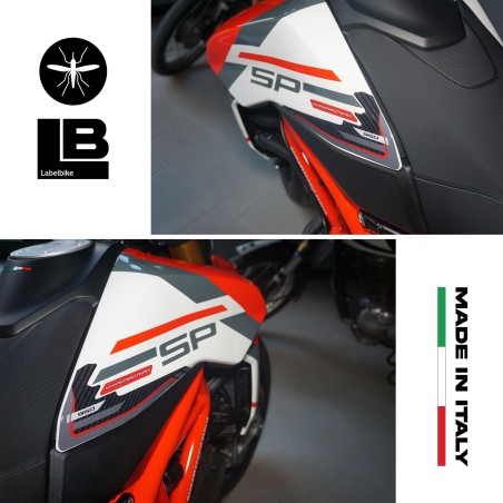 Adesivi 3D Protezioni serbatoio compatibili con Ducati Hypermotard 950SP 2021-24