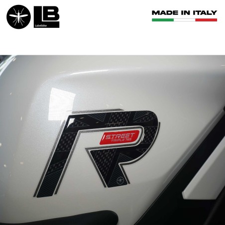 Adesivi 3D protezioni serbatoio compatibili con Triumph Street Triple 765 R 2023